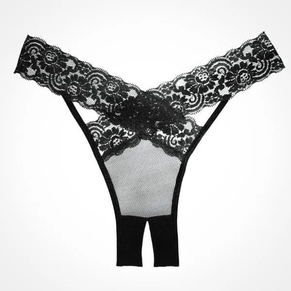 Allure Lingerie Vibrators Adore Desire Dainty Sheer Crotchless Panty One Size Black Allure Lingerie Vibrators Adore Desire Dainty Sheer Crotchless Panty One Size Black