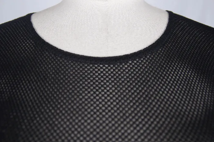 EVEs SECRETS Black Mesh Long Sleeve Top Womens Laceup Side Tops Anal