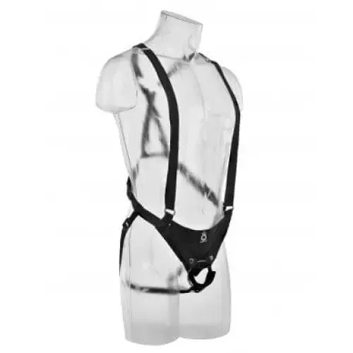 King Cock King Cock 12 In Hollow Strap On Suspender System Light Black Female Sex Toys King Cock King Cock 12 In Hollow Strap On Suspender System Light Black Female Sex Toys