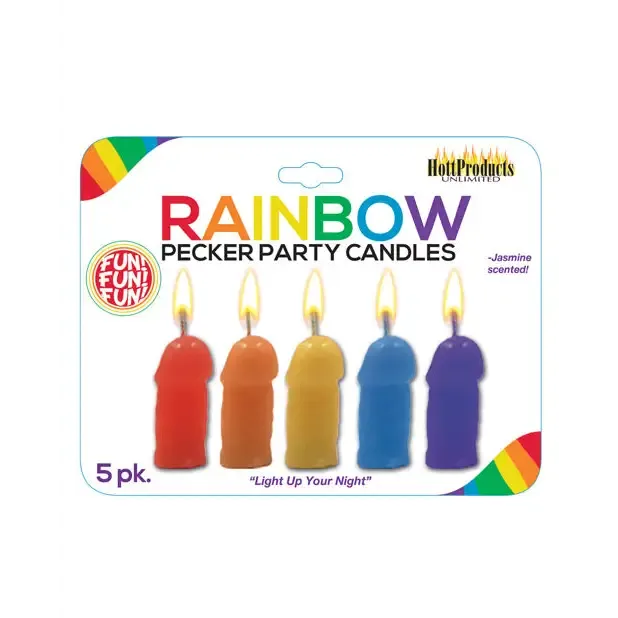 Pecker Party Candles Assorted Colors 5pk Hott Products Unlimited Vibrators