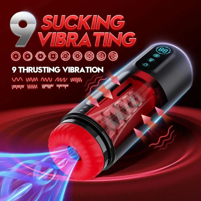 Automatic Male Masturbator 9 Vibrating Modes Male Heating Stroker LCD Display propinkup Male Sex Toys