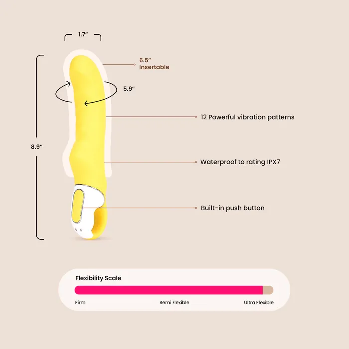 EIS Inc Vibrators Satisfyer Yummy Sunshine flexible ribbed shaft