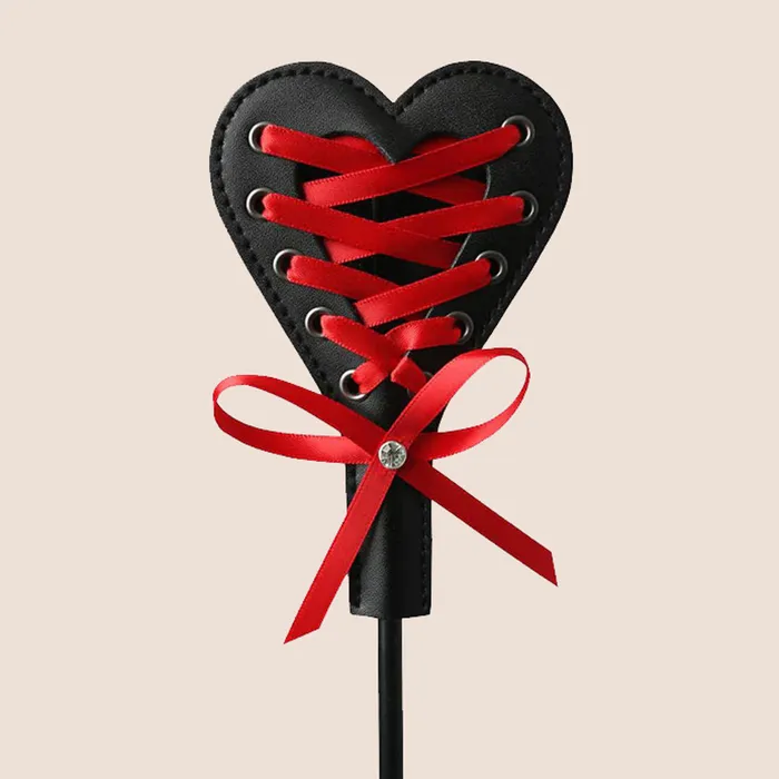 Sex Mischief Heart Beat Crop one smooth side one laced side Sportsheets International Inc Female Sex Toys