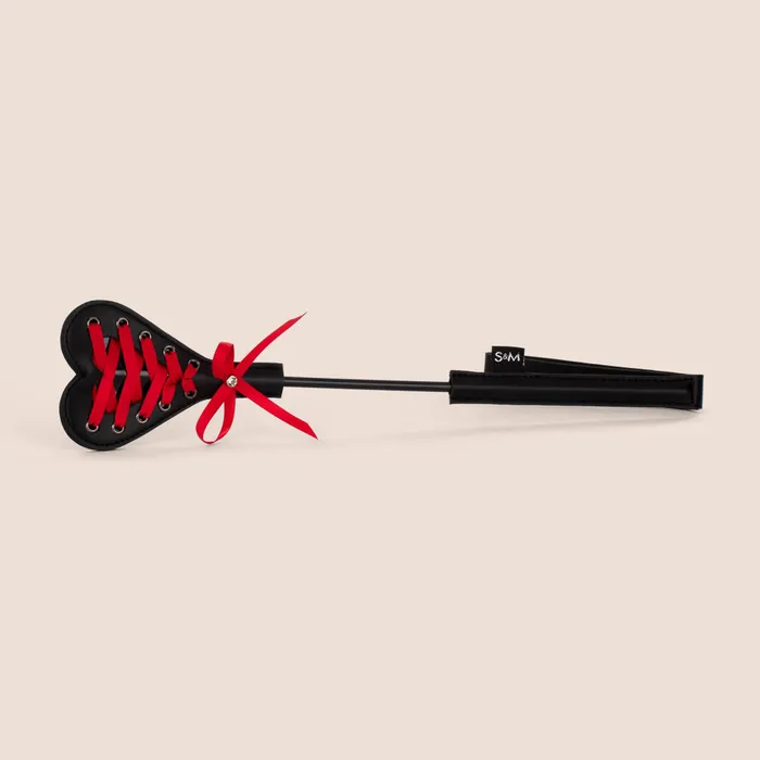 Sex Mischief Heart Beat Crop one smooth side one laced side Sportsheets International Inc Female Sex Toys