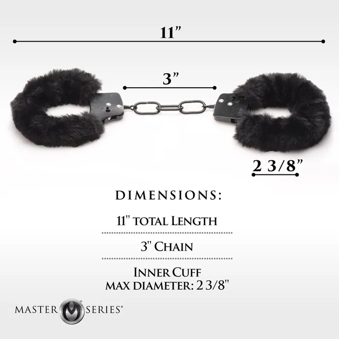 Anal Master Series Cuffed in Fur Furry Handcuffs Black