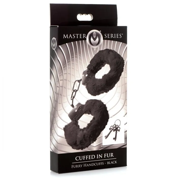 Anal Master Series Cuffed in Fur Furry Handcuffs Black