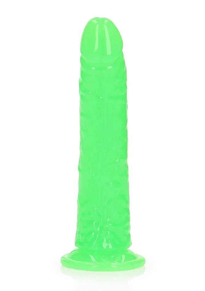 Dildos SHOTS AMERICA LLC REALROCK GLOW IN THE DARK 7 SLIM DILDO GREEN
