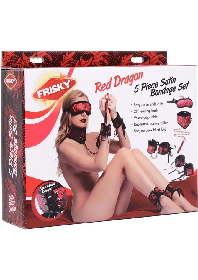 Frisky Red Dragon 5 Piece Satin Bondage Frisky Couples