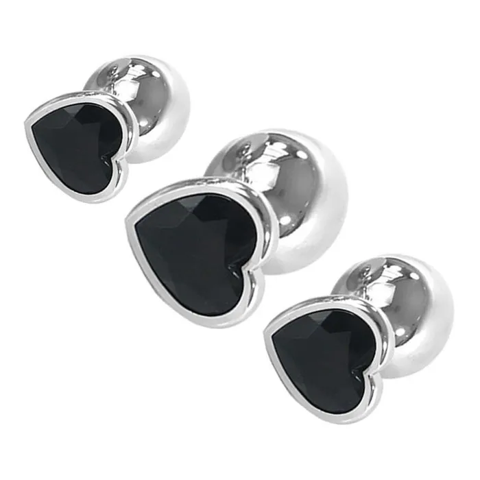 Love Plugs Pretty Princesss Black Heart Set 3 Piece Anal Love Plugs Pretty Princesss Black Heart Set 3 Piece Anal
