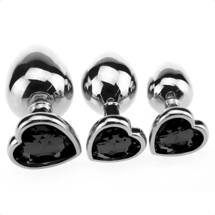 Love Plugs Pretty Princesss Black Heart Set 3 Piece Anal Love Plugs Pretty Princesss Black Heart Set 3 Piece Anal