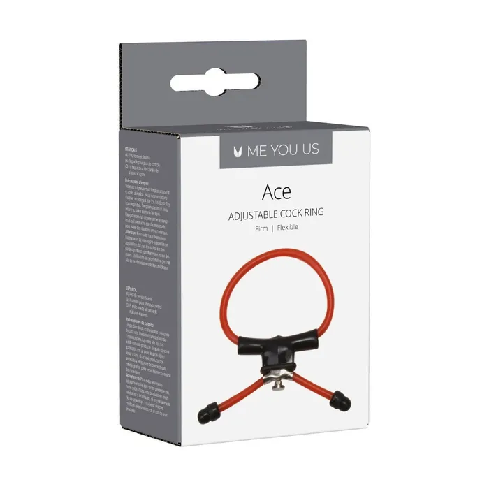 Me You Us Male Sex Toys Me You Us Ace Adjustable Cock Ring Red Black