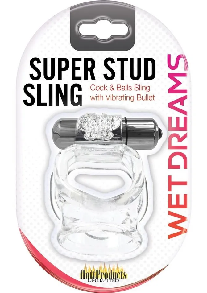 Wet Dreams Male Sex Toys Wet Dreams Vibrating Super Stud Sling Silicone Cock Ring Waterproof
