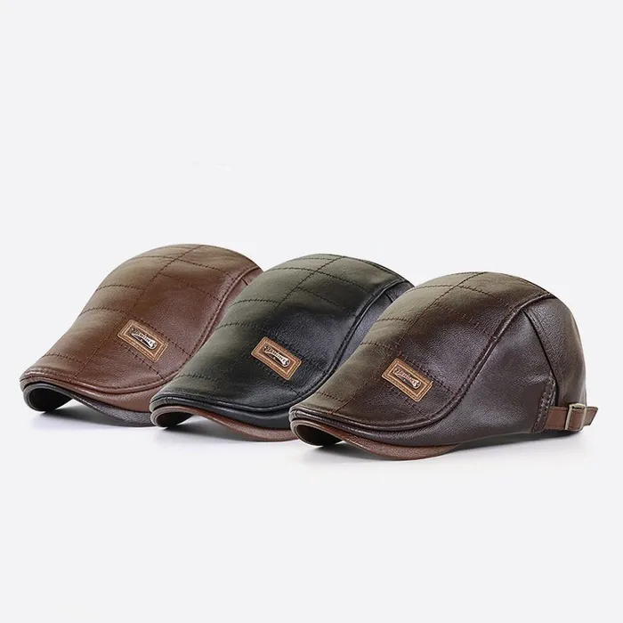 Winter and autumn warm PU flat hat mysite Vibrators