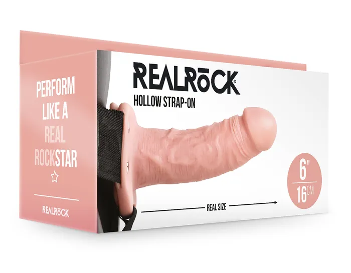 Dildos Shots RealRock Hollow Strapon Without Balls 6 Inch Flesh Dildos Shots RealRock Hollow Strapon Without Balls 6 Inch Flesh