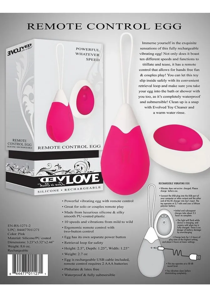 Evolved Female Sex Toys Remote Control Rechargeable Silicone Egg Vibrator