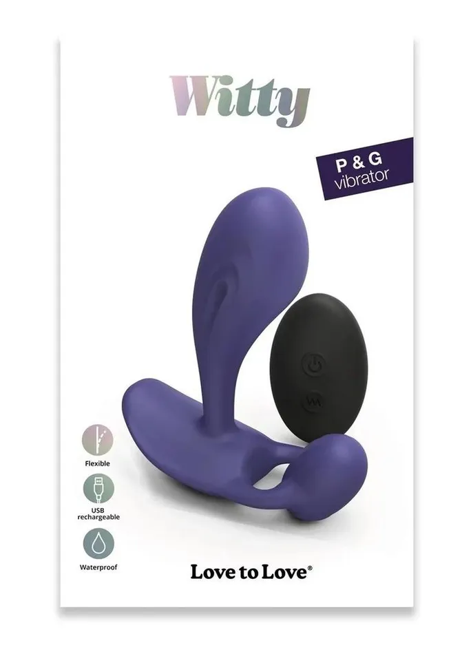Love to Love Female Sex Toys Witty Rechargeable Silicone Vibrator with Clitoral Stimulator