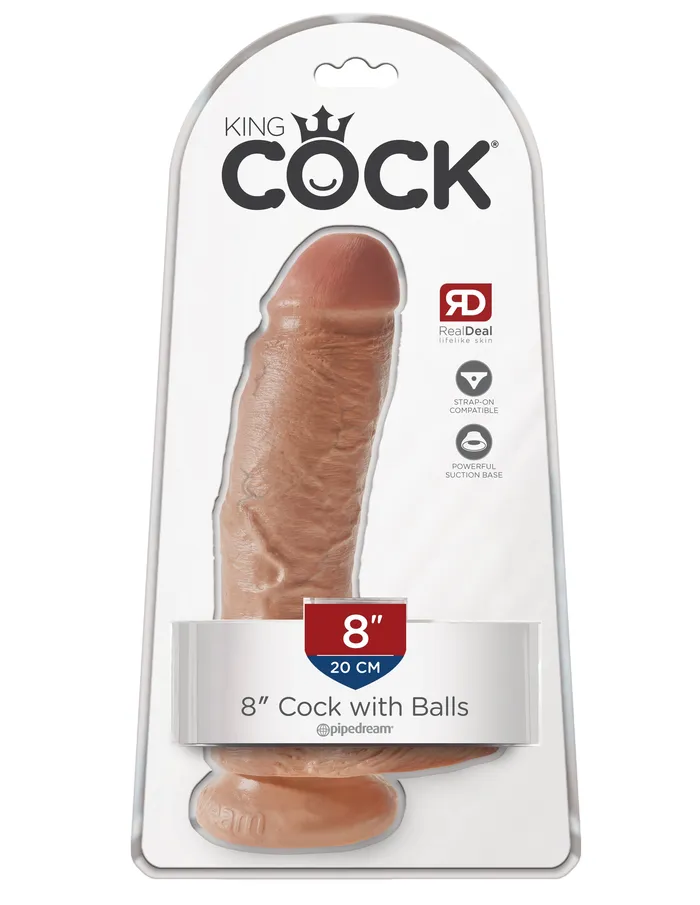 Pipedream Dildos King Cock 8 Inch Cock With Balls Tan Pipedream Dildos King Cock 8 Inch Cock With Balls Tan